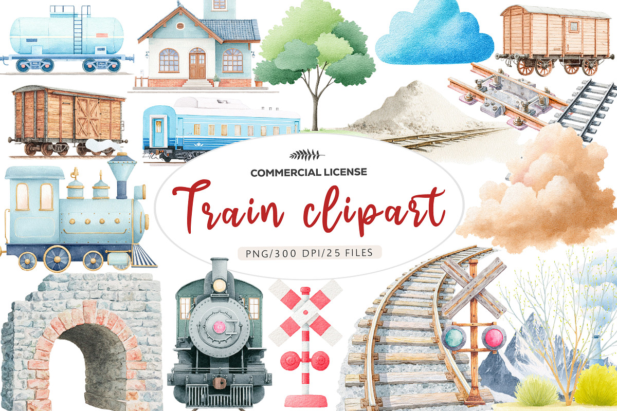 Train clipart, an Illustration by CreationArt (Photo 1 of 5)