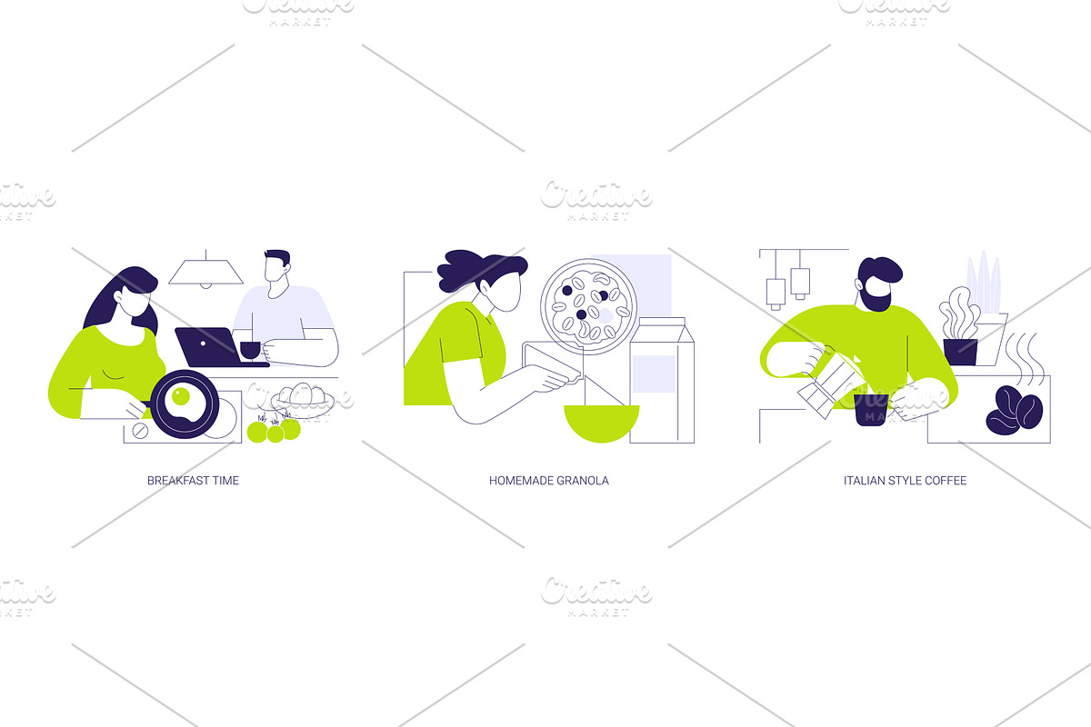Breakfast time isolated cartoon, a Person Illustration by Visual Generation