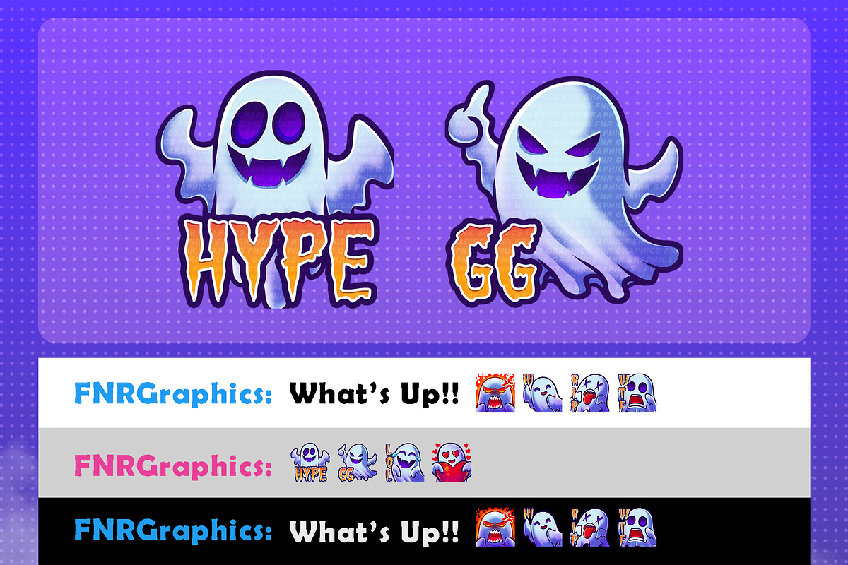 Cute Spooky Ghost Twitch Emotes, an Illustration by FNR Graphics (Photo 4 of 5)