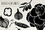 Folk vegetables Linocut Bundle, a Food Illustration by Garden in frame (Thumbnail 2 of 6)