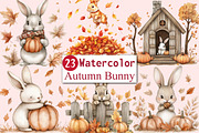 Cute Autumn Bunny Sublimation, an Illustration by CitraGraphics (Thumbnail 1 of 6)