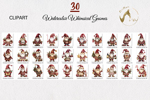 Watercolor Whimsical Gnomes PNG