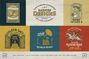 8 Random Badges Designs Template