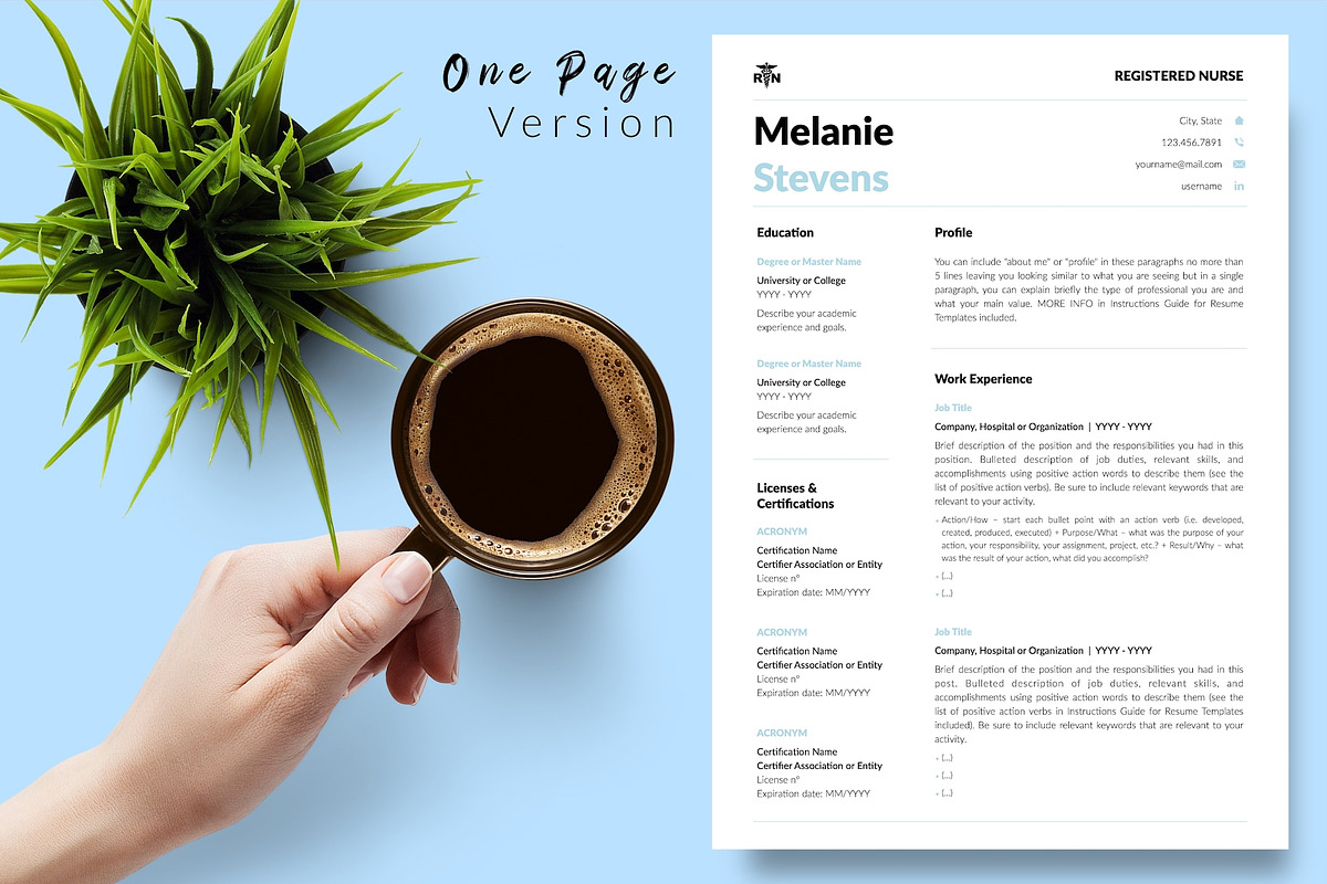Nurse Resume Template / CV - Melanie, a Resume Template by Templates Design Co. (Photo 2 of 17)