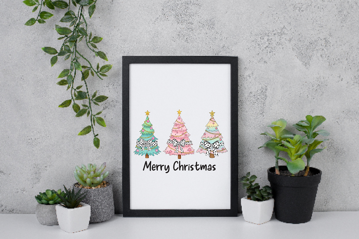 Watercolor Merry Christmas Tree PNG, an Illustration by Daily.Designs (Photo 4 of 5)