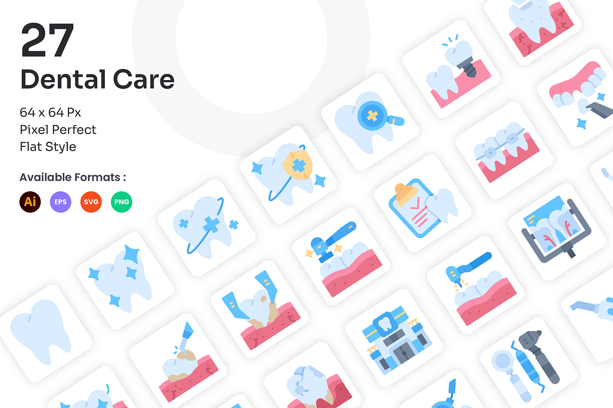 Dental Care Icons Set - Flat, an Icon by Kmg Design (Photo 1 of 2)