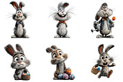 Whimsical Easter Bunny Rabbit Clipar, an Illustration by Sublimation Artist (Thumbnail 7 of 7)
