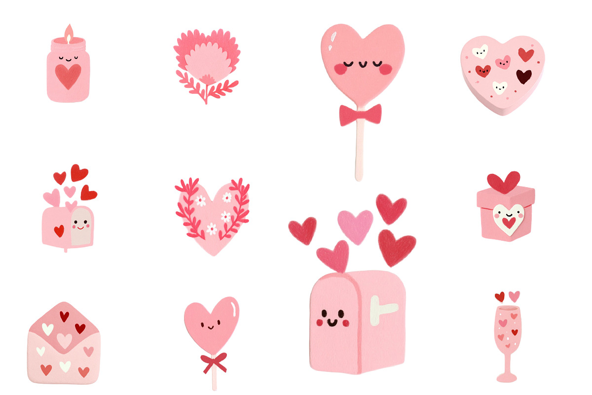 Watercolor Valentine clipart, an Illustration by Designworld (Photo 3 of 4)