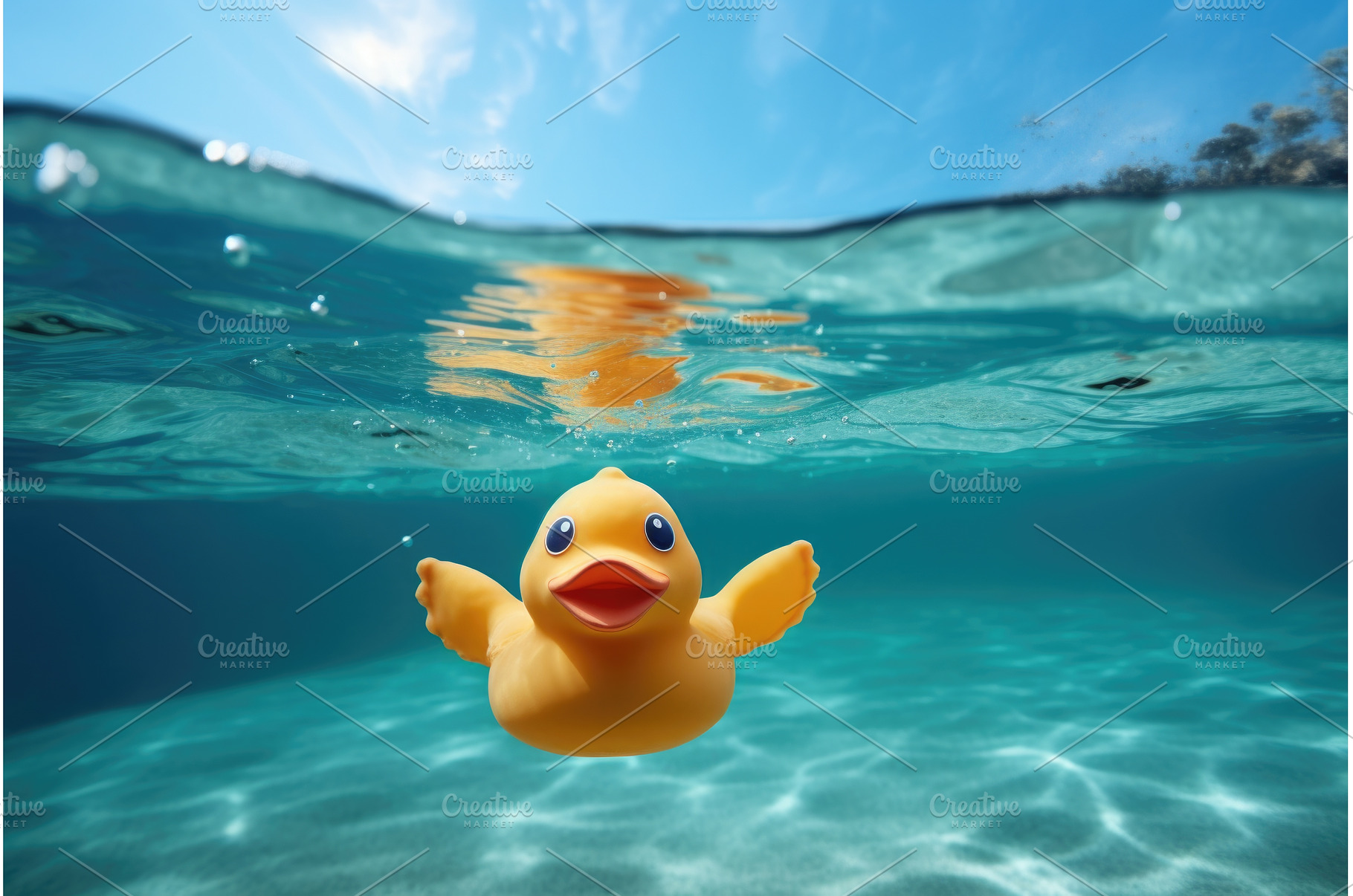 a rubber duck floating in sea water, an Animal Photo by Sergey Kotenev
