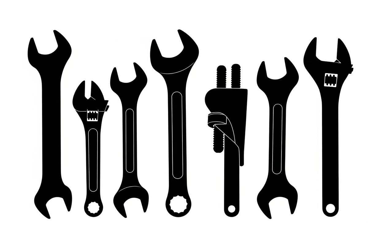Wrench Tool Silhouette Vector Bundle, an Illustration by Amazin_art (Photo 6 of 48)