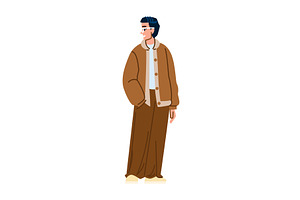 Young man wearing casual clothes and, a Person Illustration by pikepicture