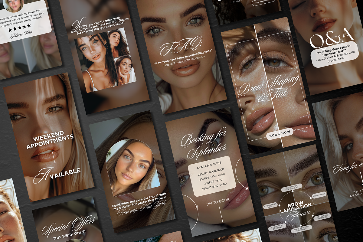 Lash and Brow Tech Canva Templates, a Social Media Template by DesignsbyMariaStudio (Photo 6 of 12)