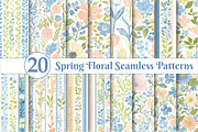 Spring Floral Seamless Patterns, an Illustration by Dream Creation (Thumbnail 1 of 5)