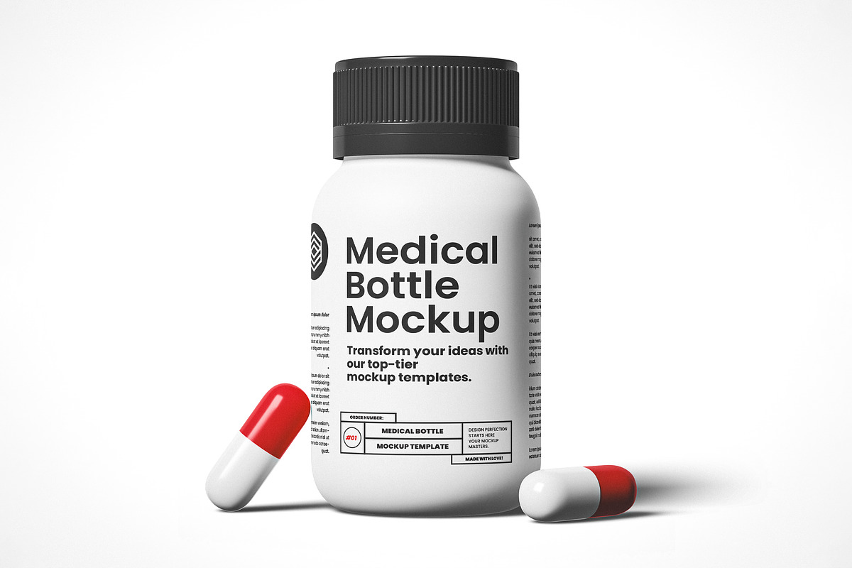 Medical Pill Bottle Mockup, a Packaging Mockup by Designer Dude
