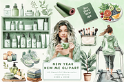 New Year New Me Clipart, an Illustration by NadiaTheronArt (Thumbnail 1 of 4)