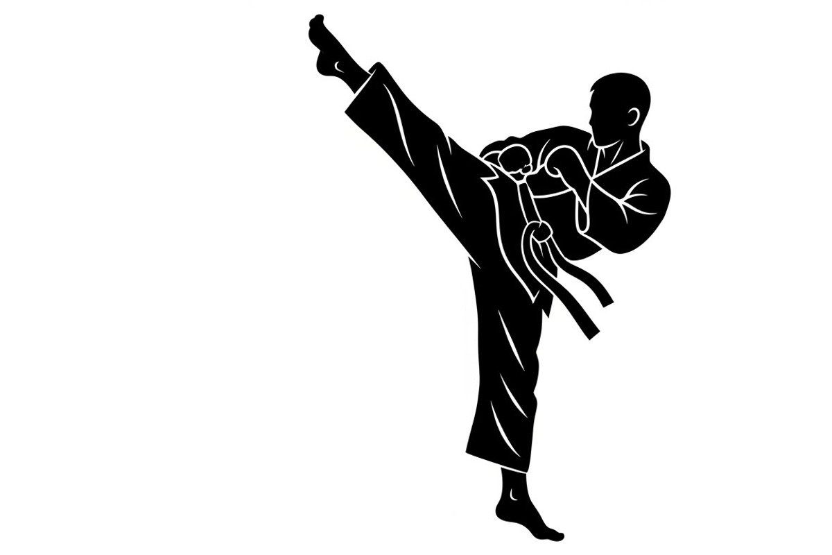 Dynamic martial arts kick silhouette, a Graphic by Amazin_art (Photo 12 of 36)