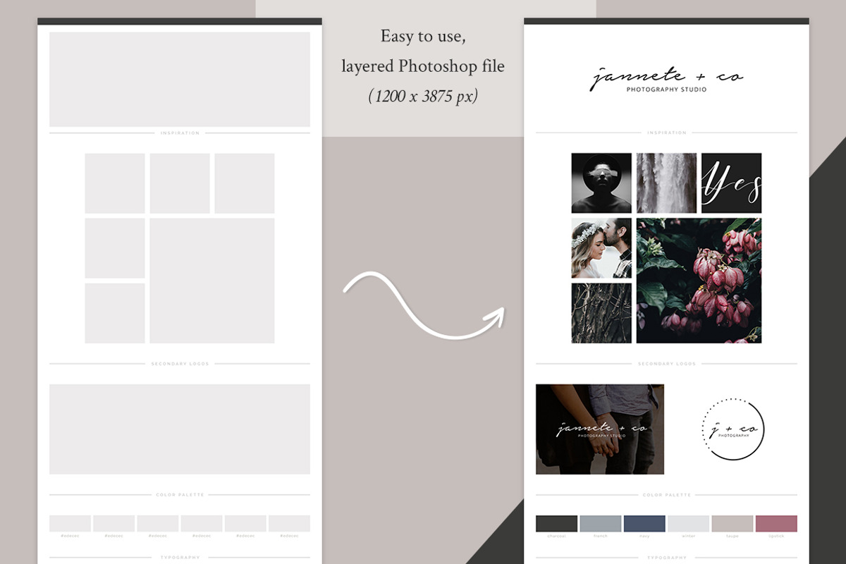 Brand Board Template: Jannete+co, a Presentation Template by amber&ink (Photo 2 of 5)