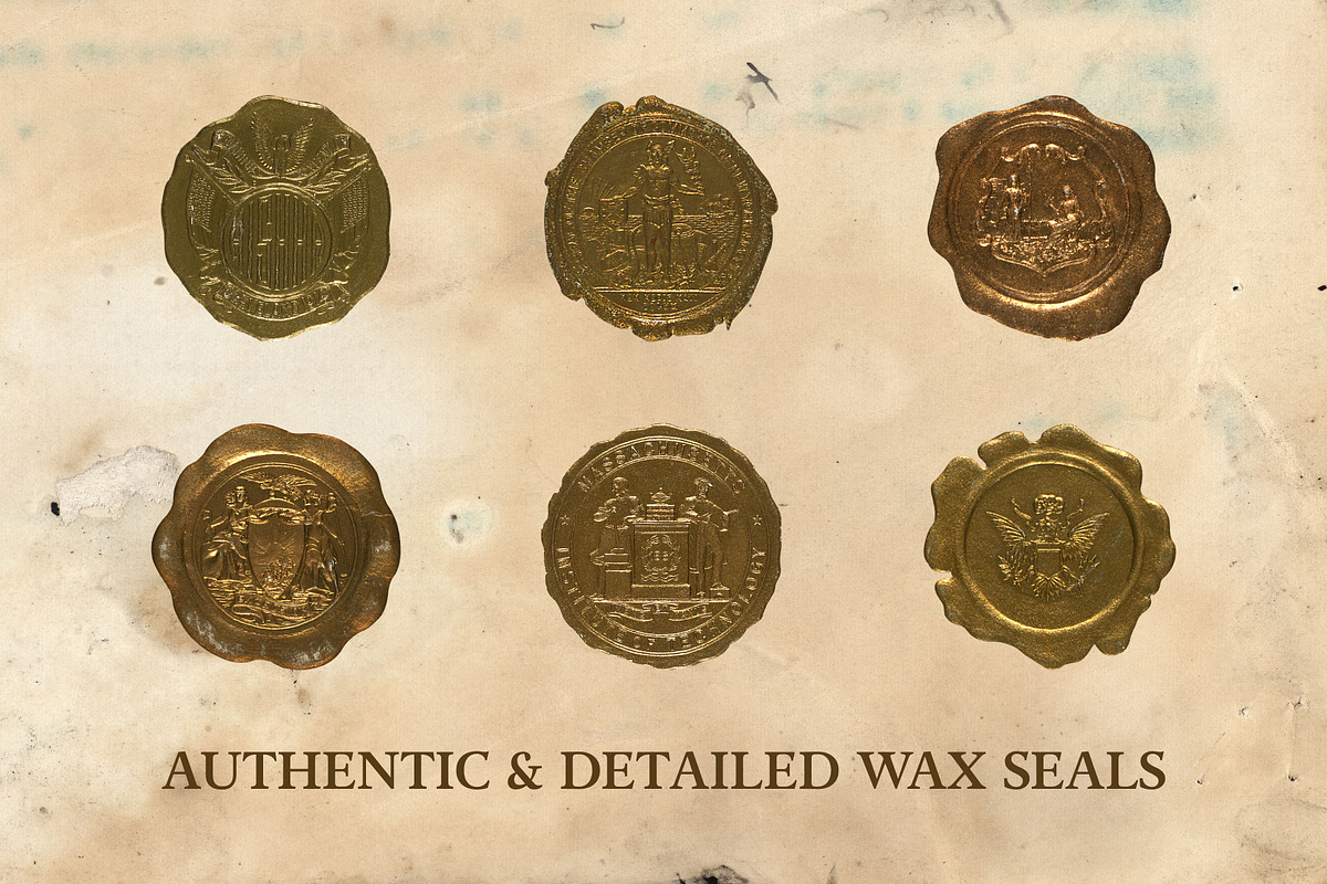 36 Authentic Gold Seals + Textures, an Object Graphic by Sick Optix (Photo 2 of 8)