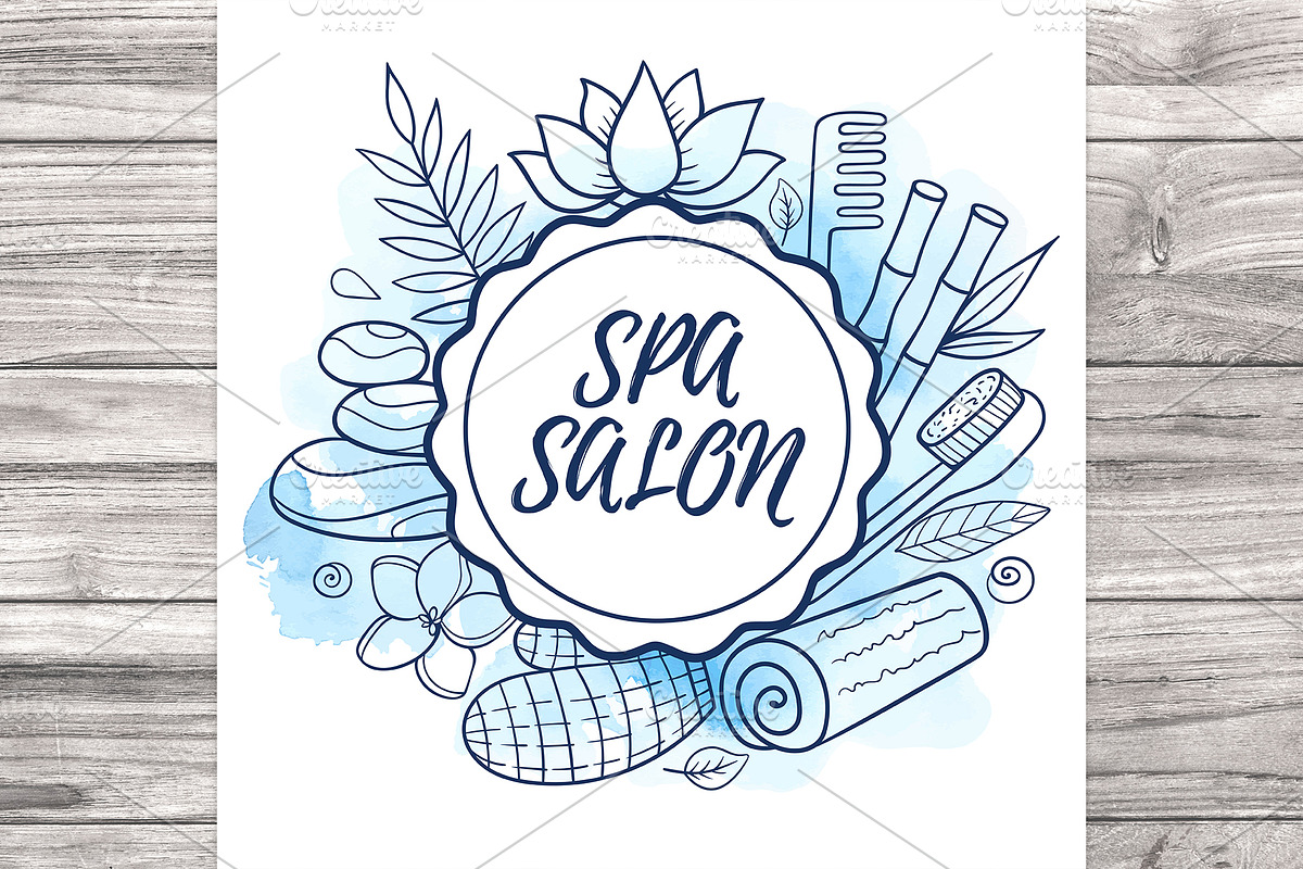 SPA and Massage Doodle Design Kit, a Healthcare Illustration by Artspace (Photo 4 of 5)