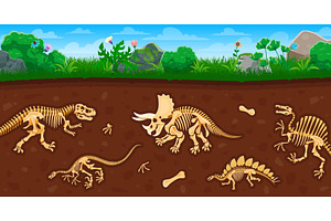 Archeology and paleontology, an Animal Illustration by Vector Tradition