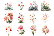 Whimsical Spring Flower Clipart, an Illustration by DreamArtGraphic (Thumbnail 2 of 4)