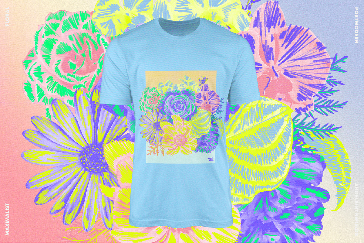 80s Floral Clipart + Bonus, an Object Illustration by angelainthefields (Photo 2 of 12)