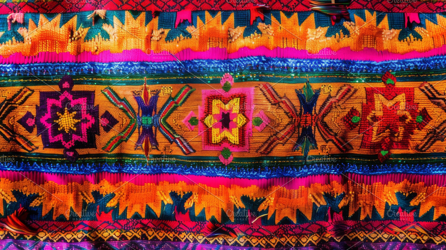 Mexican fabric pattern, an Arts & Entertainment Photo by Handmadefont
