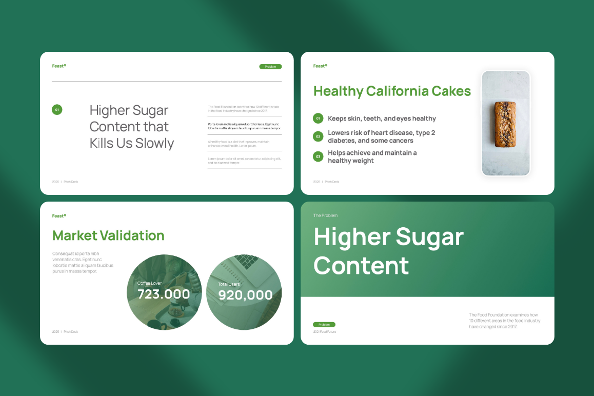 Feast Startup Pitch Deck PPT Canva, a Presentation Template by Unich Design Bureau (Photo 6 of 11)