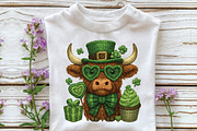 St. Patricks Day Highland Cow Png, an Illustration by DreamPrint404 (Thumbnail 3 of 6)