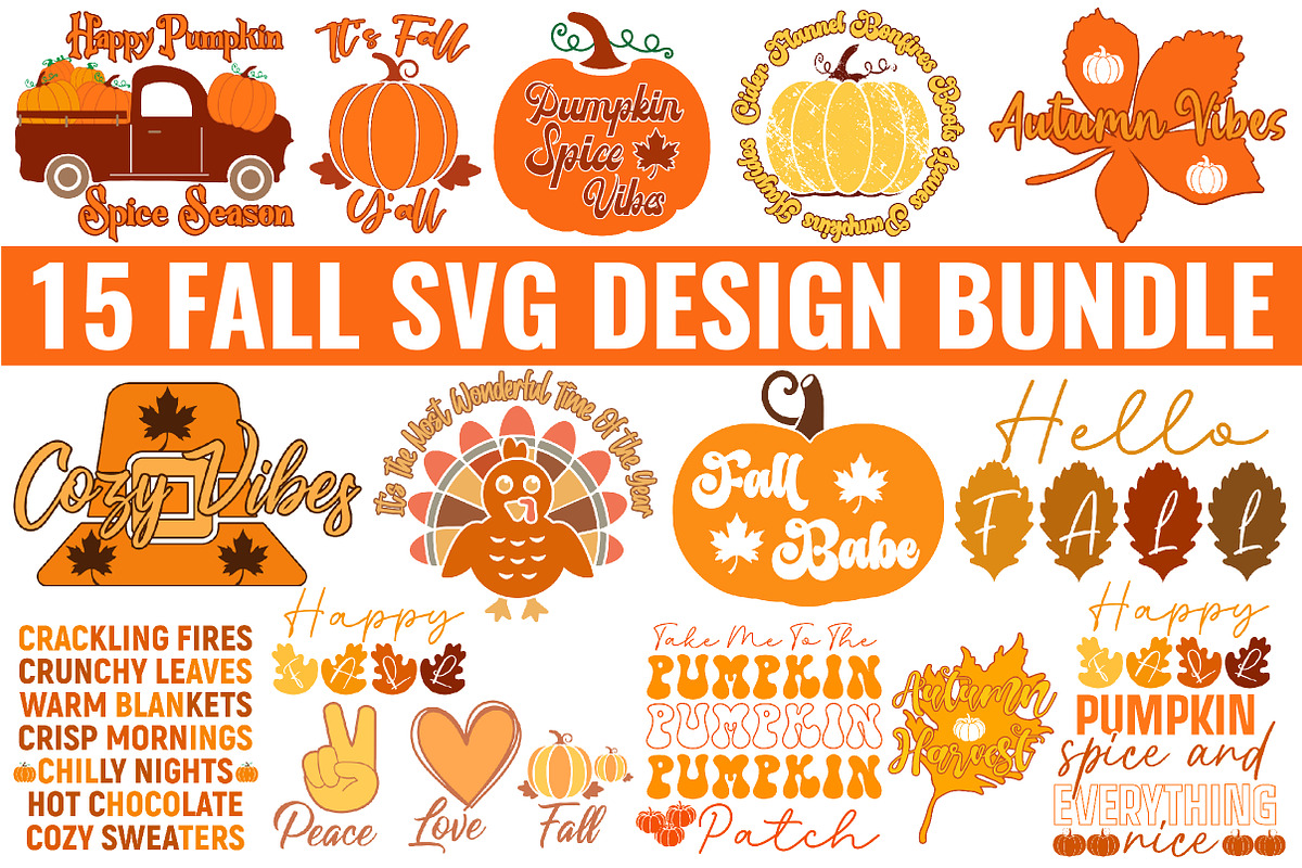 Fall SVG T-Shirt Design Bundle, an Object Graphic by CraftArtStudio (Photo 1 of 14)