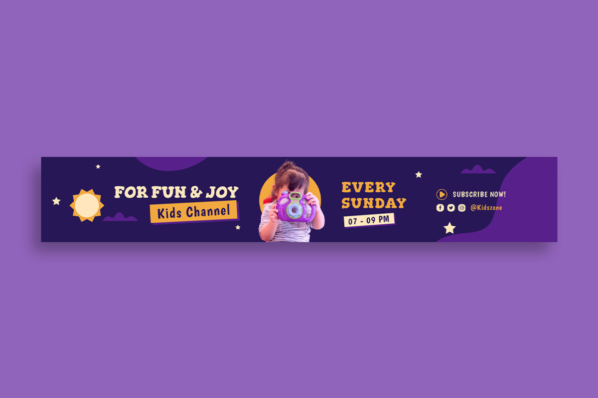 Kids Channel Youtube Cover, a Social Media Template by MikroType Std (Photo 2 of 4)