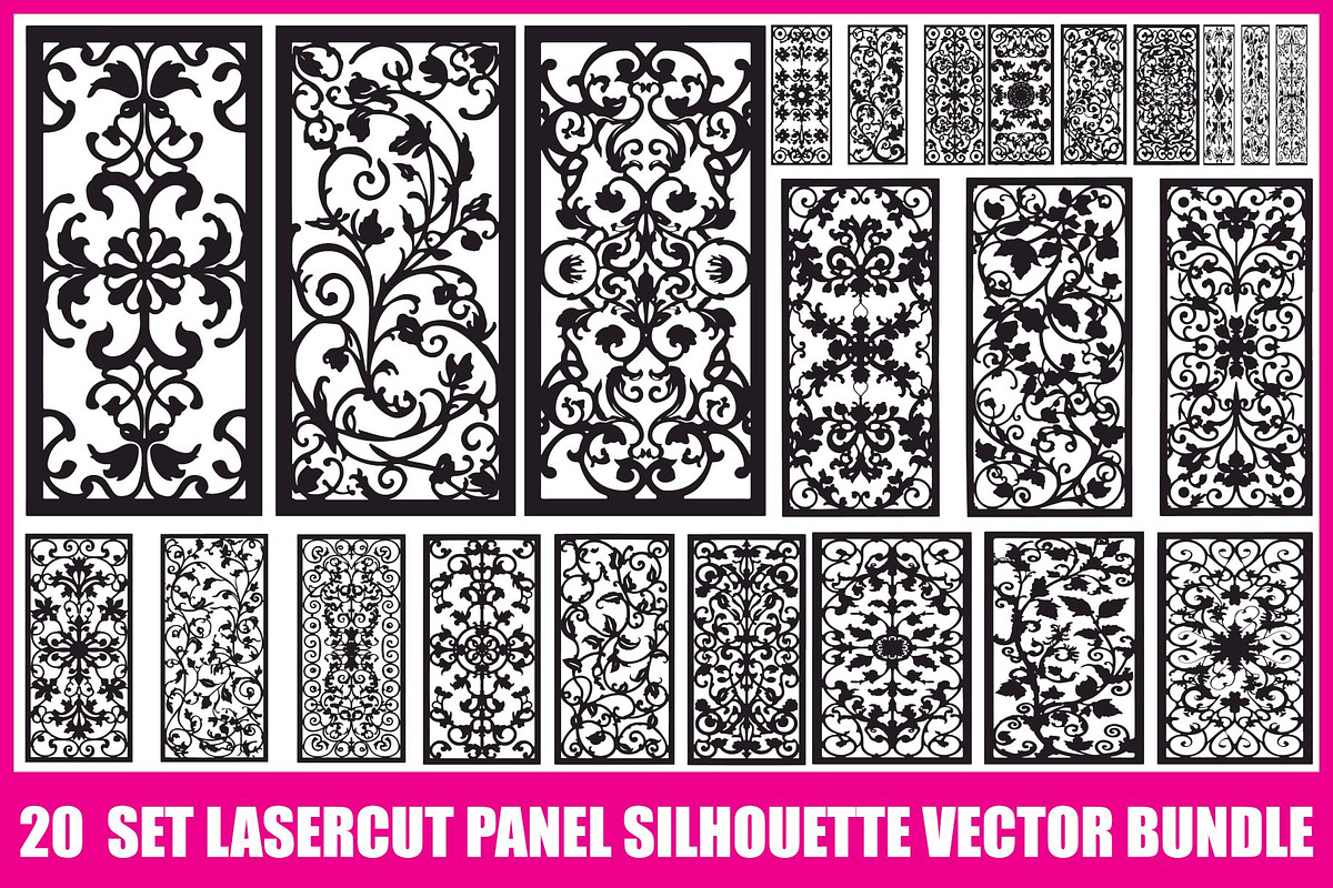 Elegant Lasercut Panel Vector Set, an Illustration by Amazin_art (Photo 1 of 21)