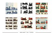 Vintage Toy Train Art Designs, a Pattern Graphic by karenfoleyphoto (Thumbnail 8 of 9)