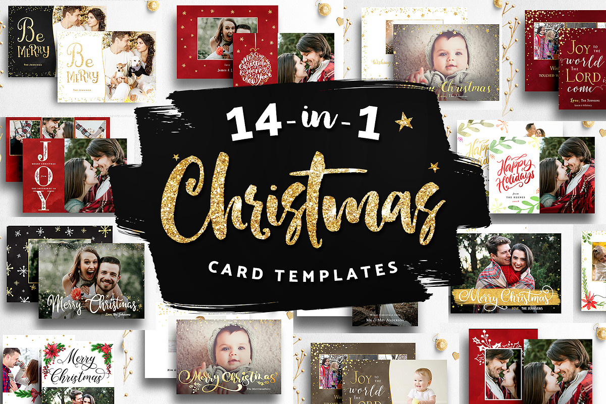 Christmas Card Psd Template Bundle, a Card Template by Nifty Template Studio (Photo 1 of 18)