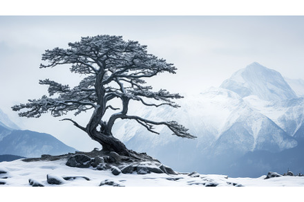 snow tree with branches ai generated, a Nature Photo by pikepicture