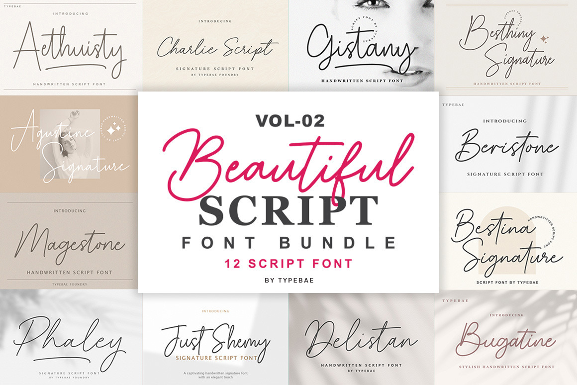 Beautiful Script Font Bundle Vol 2