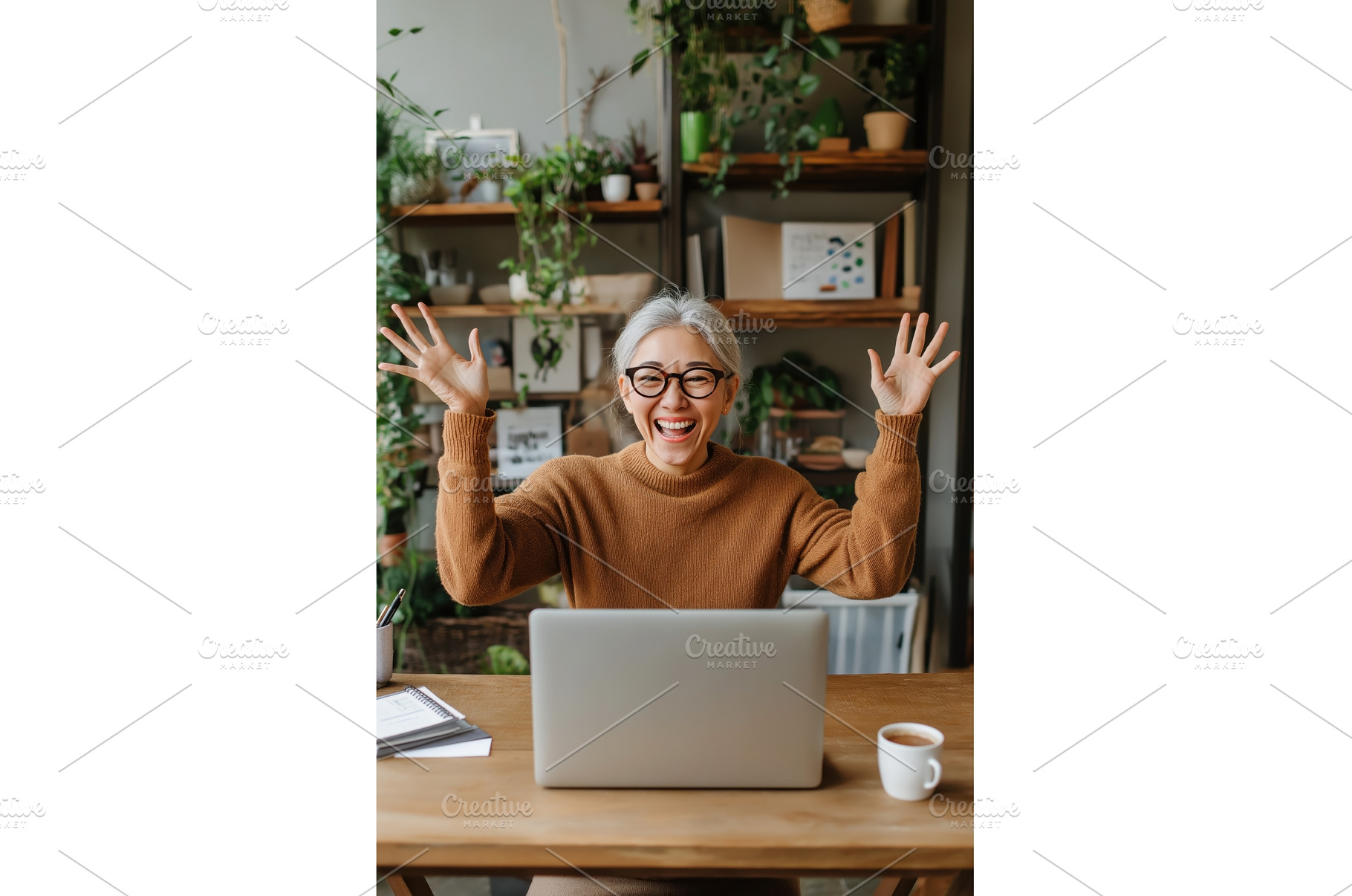 A cheerful middle-aged Asian woman, an Architecture Photo by Sergey Kotenev