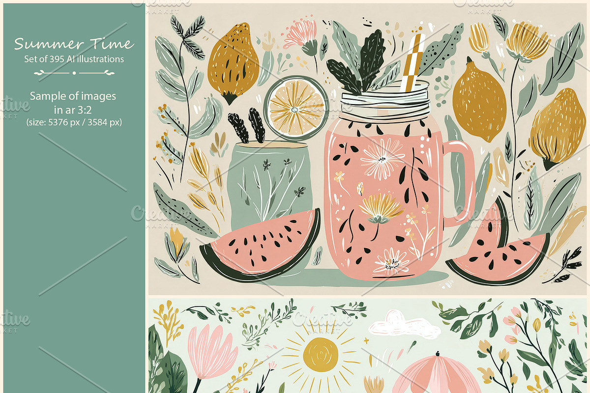 Summer- 395 AI illustrations, a Seasonal Illustration by Pundateam (Photo 3 of 9)