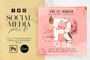 La Vie En Rose Social Media Pack