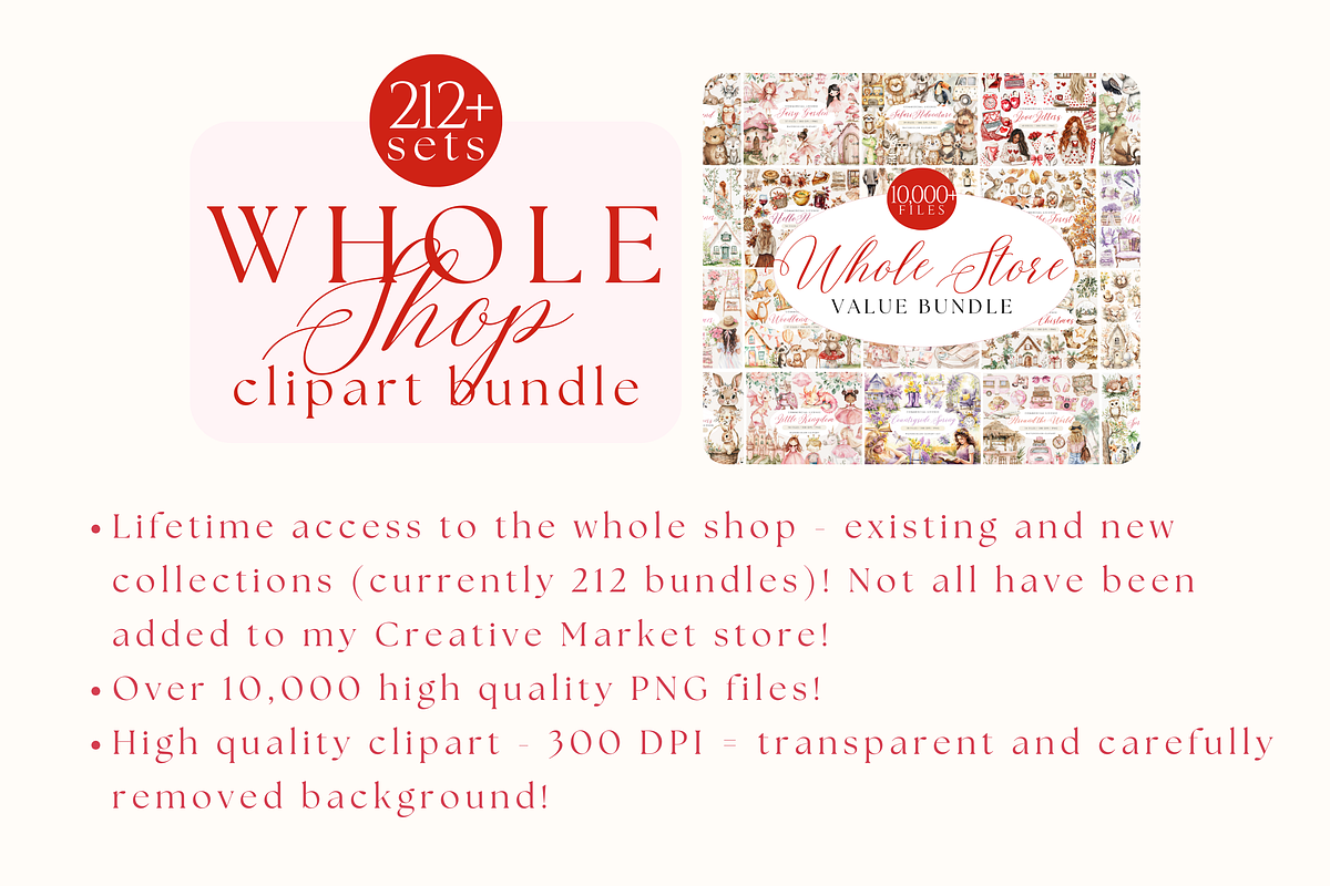 Watercolor Clipart Whole Shop Bundle, a Seasonal Illustration by ClipArtCharm (Photo 2 of 9)