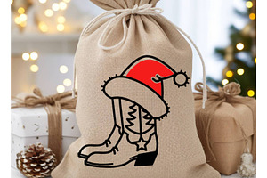 Cowboy Christmas Svg Cowboy Boots