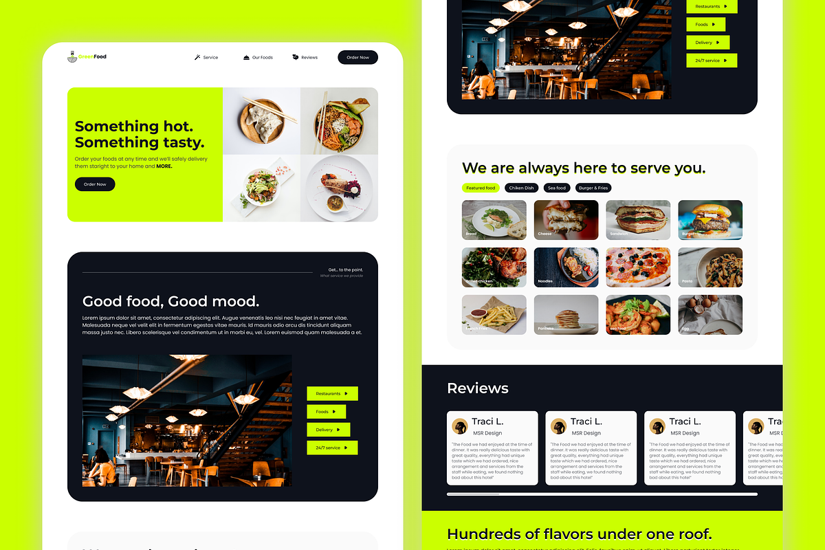 One-page Restaurant website, a Landing Page Template by Design Lab (Photo 3 of 7)
