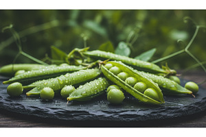 Fresh green pea pods with morning, a Food & Drink Photo by Igor Tichonow