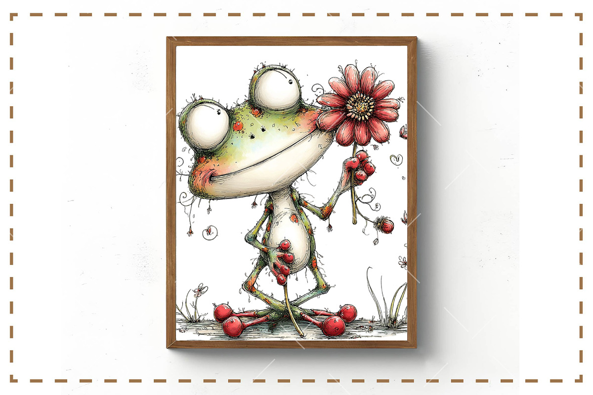 Whimsical Spring Frog Clipart, an Illustration by OK Design (Photo 5 of 6)
