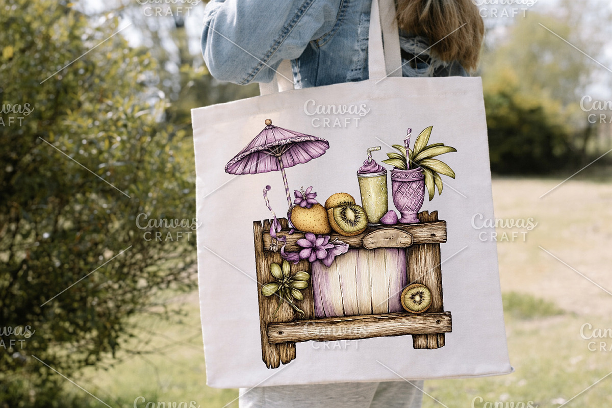 Whimsical Summer Wooden Sing Clipart, an Illustration by Canvas Craft (Photo 6 of 7)