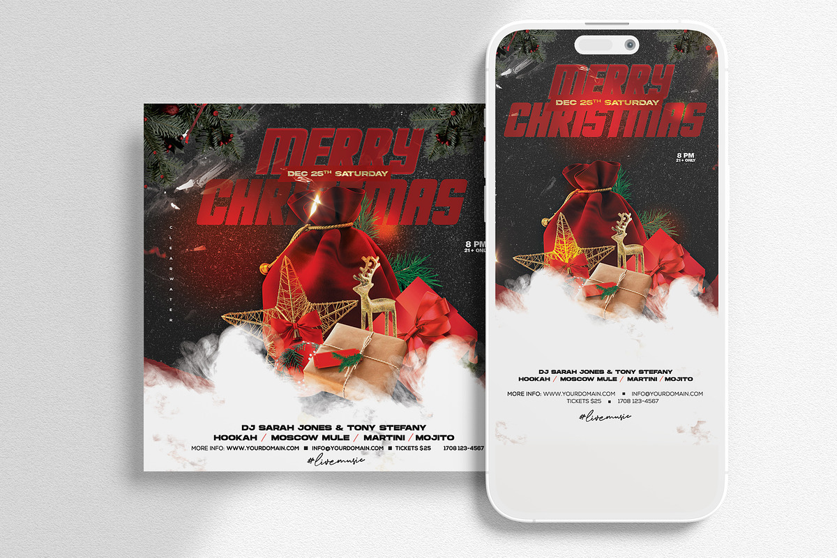 Xmas Party Instagram Banners, a Social Media Template by Ronita Shkodra