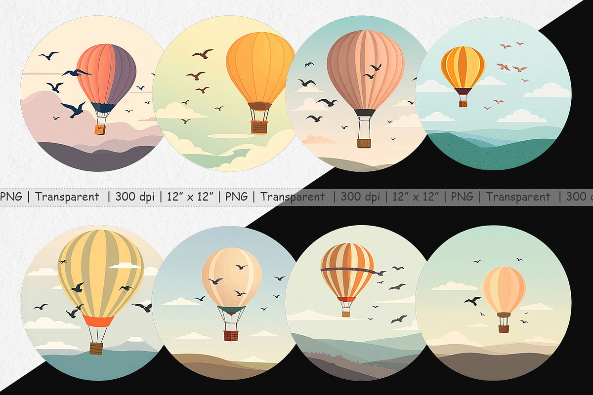 Bird Hot Air Balloon Clipart, a Graphic by Artnoy (Photo 2 of 5)