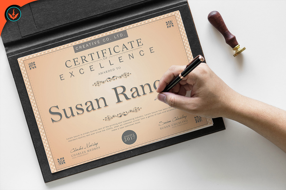 Classic Certificate Template, a Stationery Template by SeraphimChris (Photo 3 of 8)