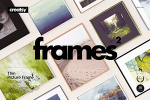 Picture Thin Frame Mockup Set, a Poster Template by creatsy5
