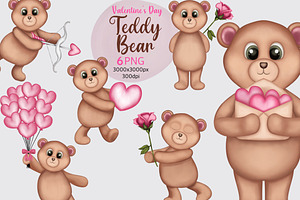 Valentine's Day Teddy Bears Clipart.